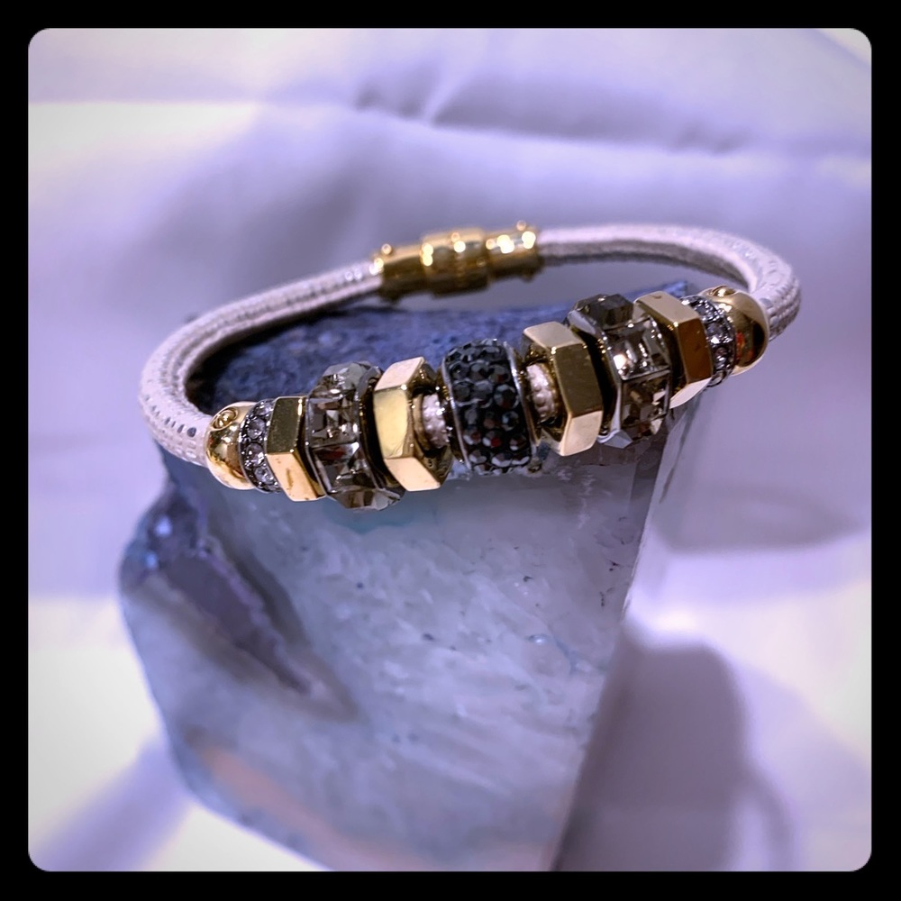 Henri Bendel Louis Rocks Leather Bracelet - Gold